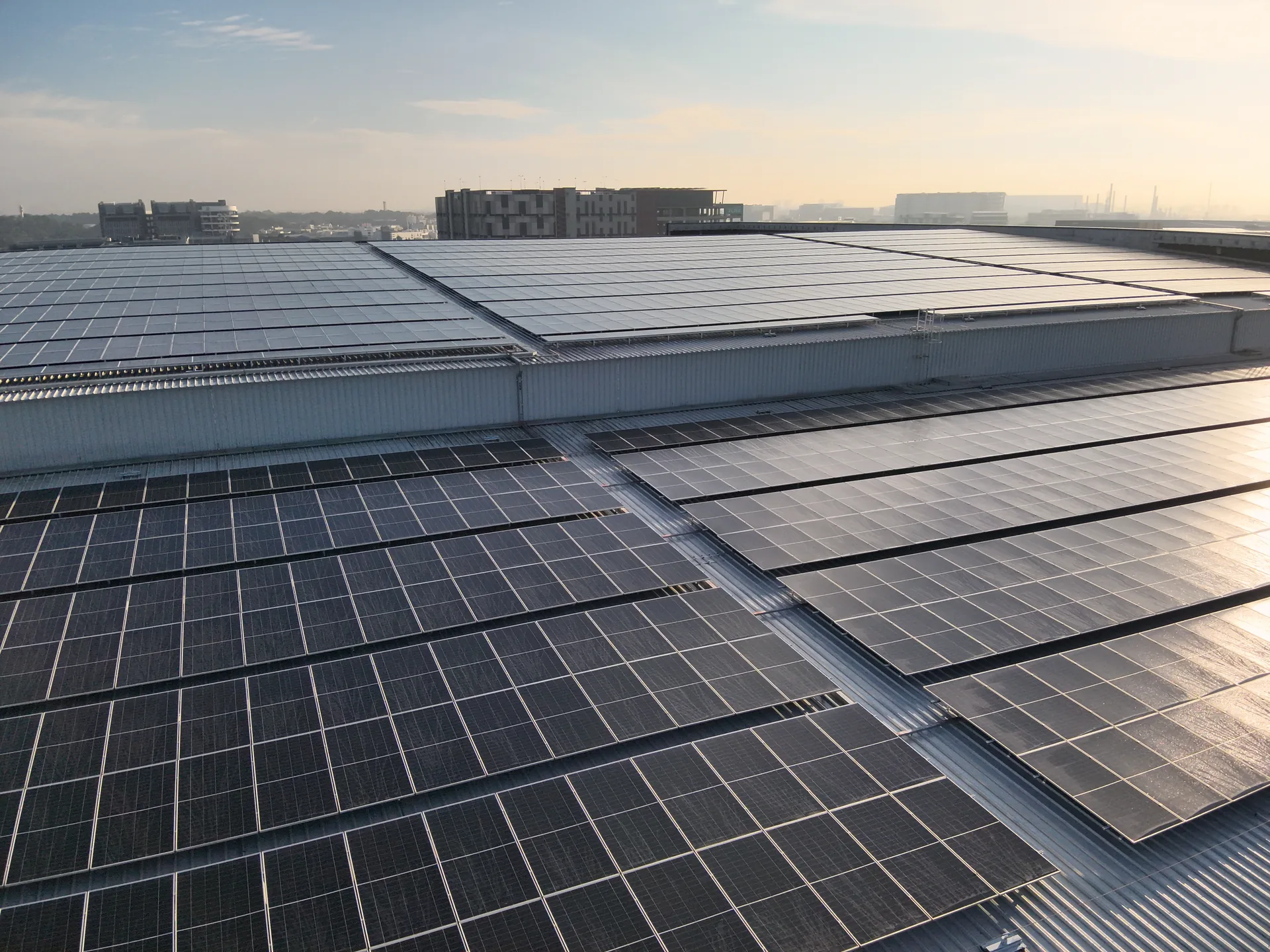 Commercial & industrial solar — Boustead 36 Tuas Road warehouse rooftop array, Singapore